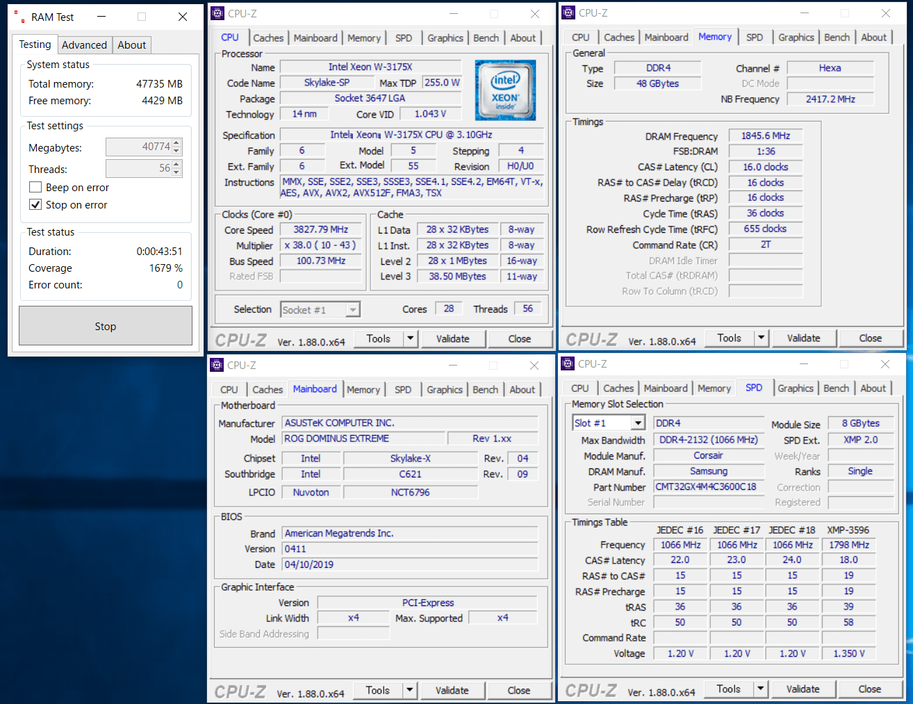 Intel Xeon W-3175X_CMT32GX4M4C3600C18_OC