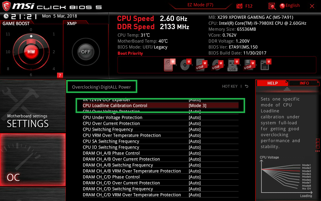 MSI X299 XPOWER GAMING AC_BIOS_OC_18