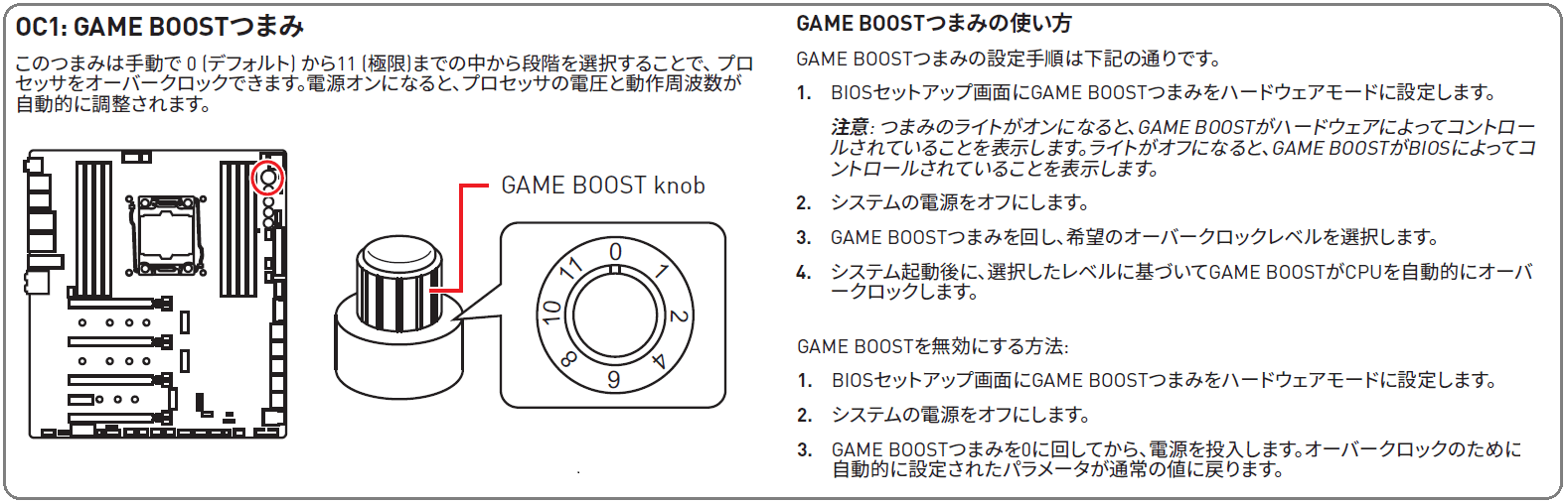 GAME Boost Knob