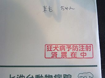 狂犬病予防注射済票