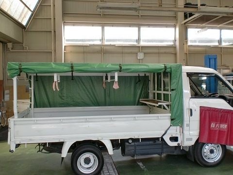 日産 バネット 荷台架装 幌 棚 など : 軽トラック 小型トラック 架装 