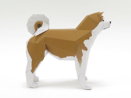 「行け、行け、アキタ」のペーパークラフト秋田犬3
