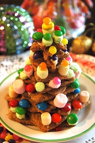 ☆ジンジャークッキーで作るクリスマスツリー☆ : アメリカ ☆ジンジャークッキーで作るクリスマスツリー☆ : アメリカ