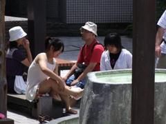 蔵王温泉で足湯