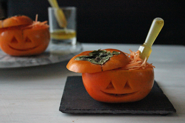 ハロウィンに♪おばけカボチャの丸ごと柿サラダ : 日々のごはんと