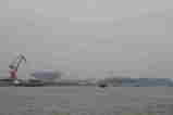 黄浦江から見た万博会場
