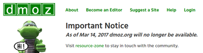DMOZ終了のお知らせ