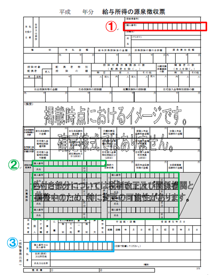新しい給与所得の源泉徴収票イメージ