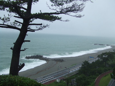 嵐の桂浜