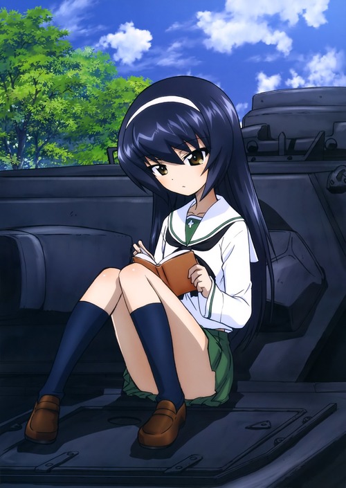 girls_und_panzer ガールズ&パンツァー ガルパン 冷泉麻子 制服 あんこうチーム 公式絵 ピンナップ 1063 1500 画像 壁紙