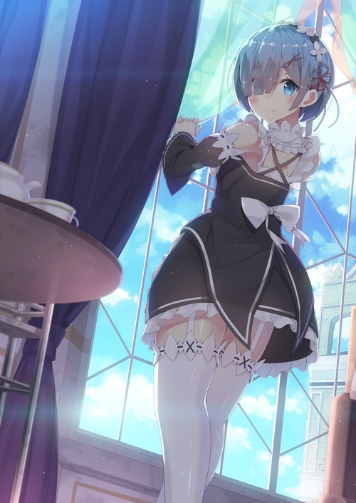 リゼロ Reゼロから始める異世界生活 レム ラム かわいい・きれい 双子姉妹 目隠れ髪型 メイド服 イラスト 画像 壁紙