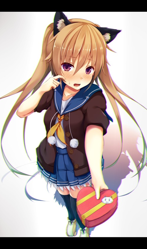 蒼の彼方のフォーリズム(あおかな) チョコを渡す有坂真白(ありさかましろ) 恥じらい顔 画像 壁紙