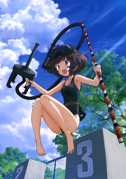 girls_und_panzer ガールズ&パンツァー ガルパン 秋山優花里 水着 あんこうチーム 公式絵 ピンナップ 1062 1500 画像 壁紙