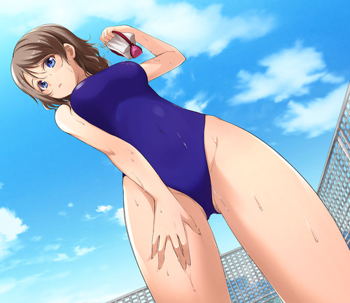 ラブライブ サンシャイン 渡辺曜(わたなべよう) 水着 スク水 画像 壁紙