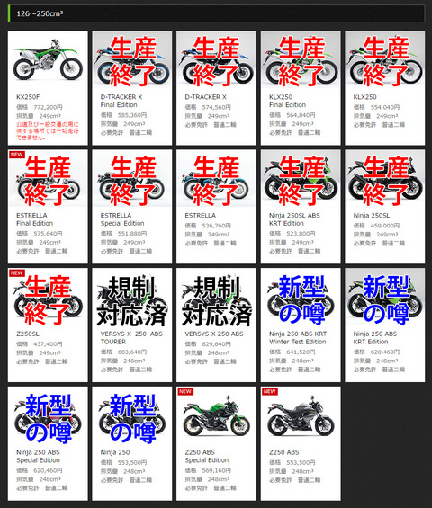 カワサキ250cc