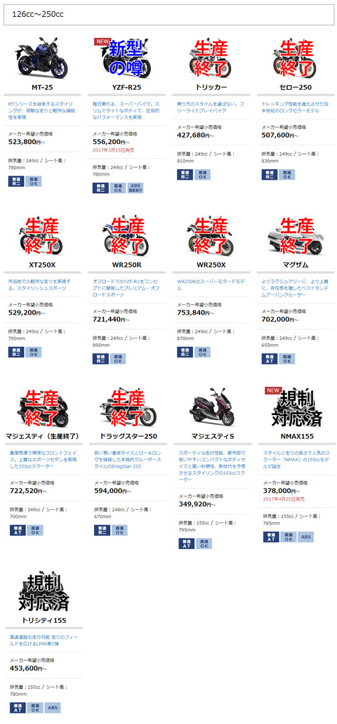 ヤマハ250ccの1
