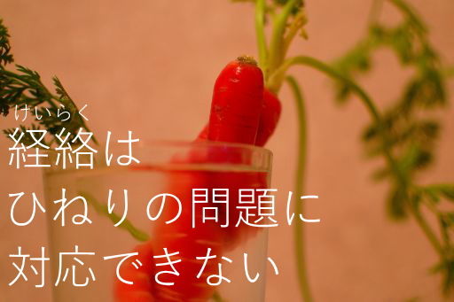 経絡はひねりの問題に対応できない