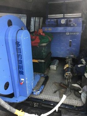 中区日の出町で下水工事