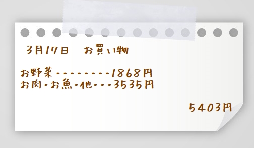 3月17日買い物メモ2
