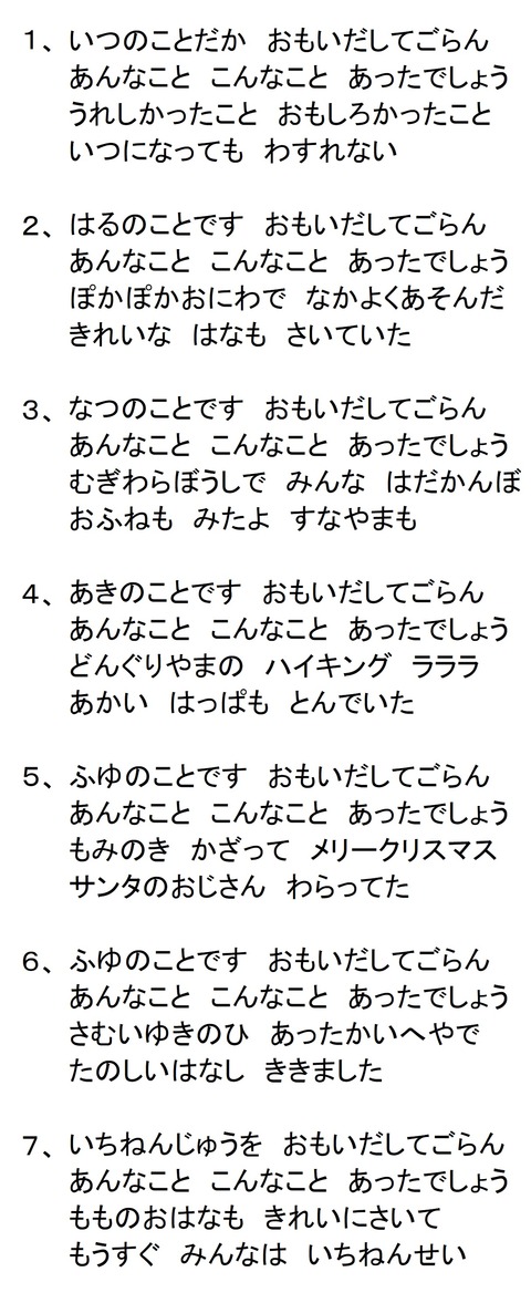 『思い出のアルバム』(歌詞)
