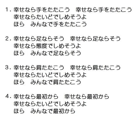 『幸せなら手をたたこう』歌詞