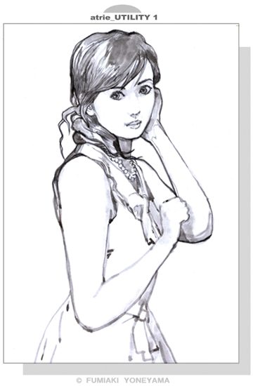 女のイラスト ドレス姿で見つめる女 イラストレイジ By イラストレーター ヨネヤマフミアキ