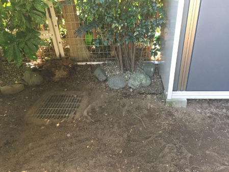 整地:出入り口から排水口