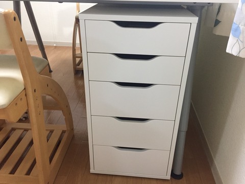 ALEX☆IKEA☆デスク☆貴重な色グレー☆たっぷり引出し☆コードボックス