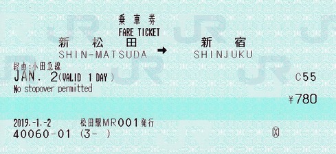 新松田⇒新宿 経由:小田急線