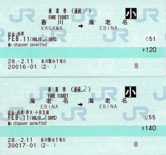 マルス発券による連続連絡乗車券 : タカタカB 「一枚のキップから」