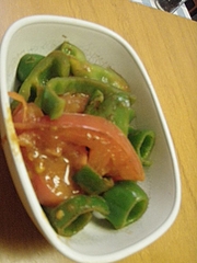 20090608 トマトとピーマンのアンチョビ炒め