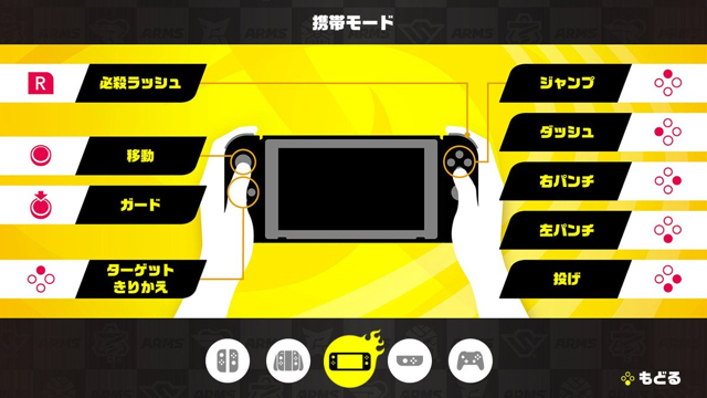 Nintendo Switch用ソフト『ARMS(アームズ)』では、Joy,Conを活用した「いいね持ち」以外にも、従来のコントローラー操作 にも対応していますが、その操作方法について