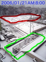 雪と菜園