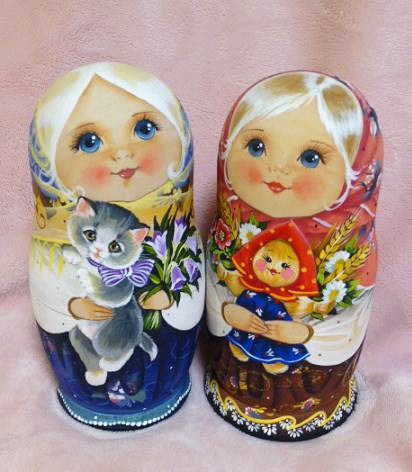 ロシア雑貨☆マトリョーシカ(5ピース)スベトラーナ・ニコラエワ作