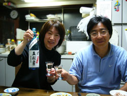 五割磨で乾杯