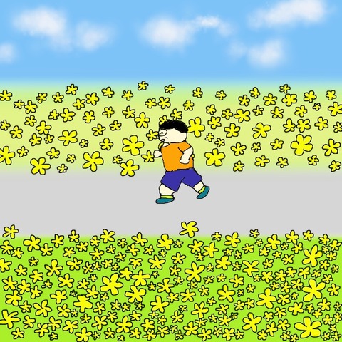 160515黄色い花の咲く道