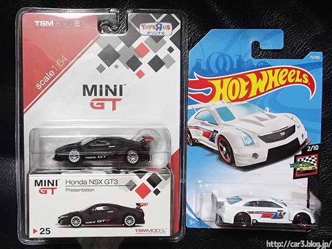 MINIGTホンダNSX-GTとホットウィール・キャデラックATS_01