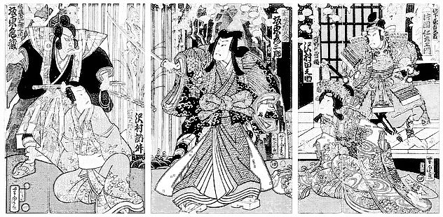 浮世絵のリカラーと線画化 X3ru9x Sa Yona La