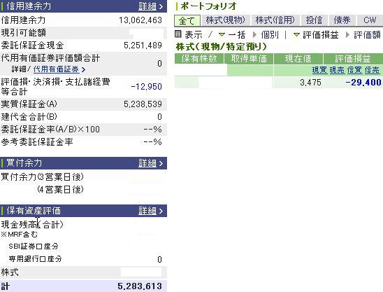 1月29日の資産状況