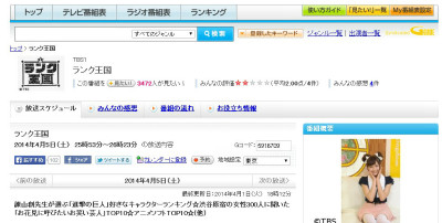 ランク王国 Yahoo!テレビ.Gガイド