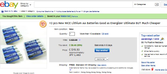 Lithium AA Batteries 01