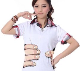 ★話題の3DおもしろTシャツ「つかまれた?!」 L・XL・XXL (XXL)