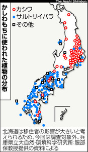 かしわ餅分布