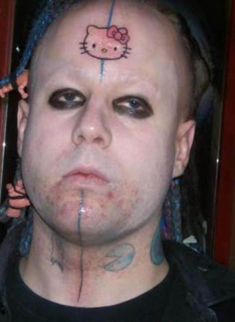 hello-kitty-forehead-tattoo