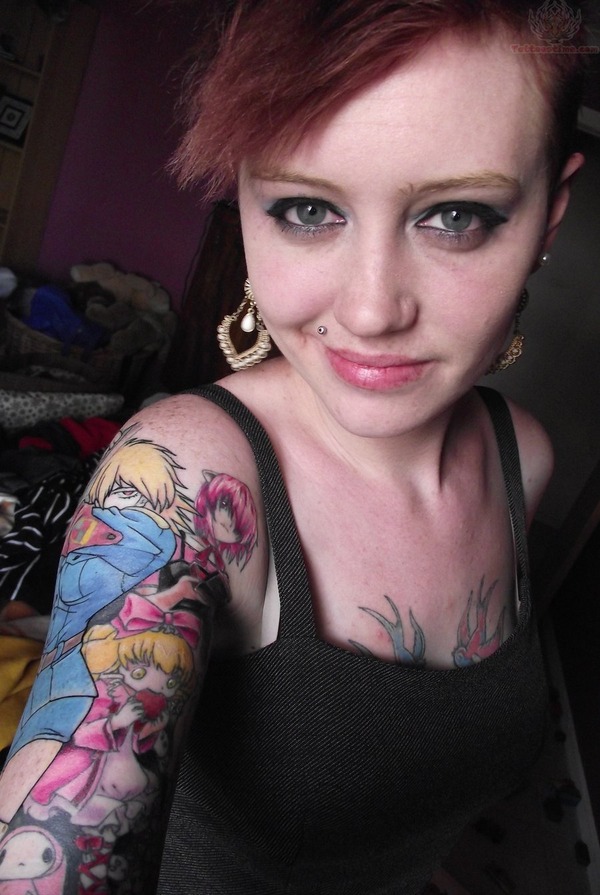 colorful-anime-tattoo-on-girl-biceps