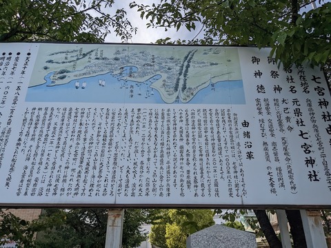七宮神社由緒板