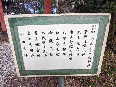 六甲山神社祭神一覧