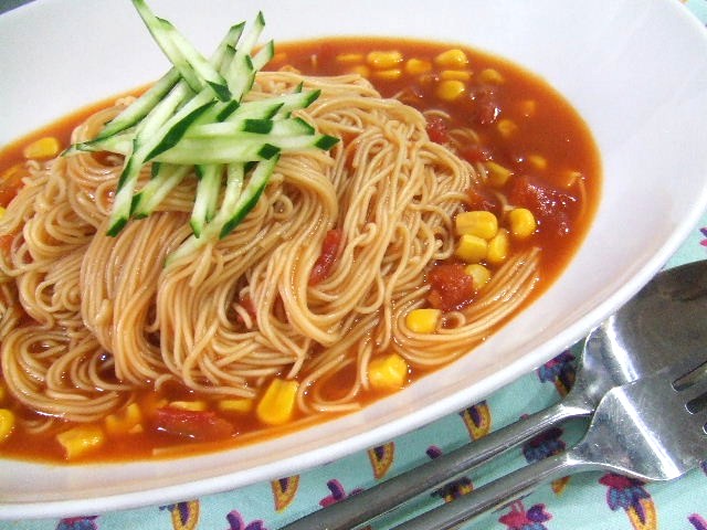 醤油ラーメンスープの素deトマトそうめん 相生産業国賓味彩タレ ソースのお手軽レシピ
