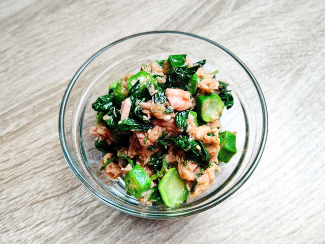 モロヘイヤとオクラのツナ和え 相生産業国賓味彩タレ ソースのお手軽レシピ