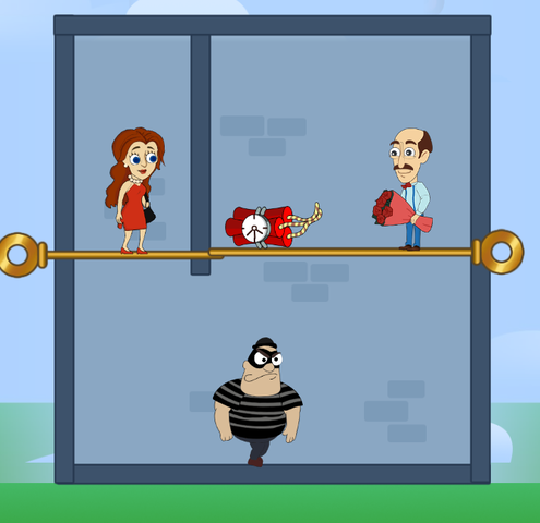 ピンを抜いて通路を作り夫と妻を再会させるパズルゲーム Love Pins やったぜゲームズ